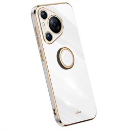 Силиконов гръб със стойка тип пръстен марка XINLI за Huawei Pura 70 - бял
