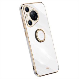 Силиконов гръб със стойка тип пръстен марка XINLI за Huawei Pura 70 Pro - бял