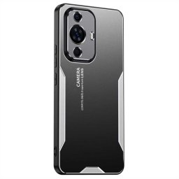Алуминиев гръб за Huawei Nova 11/12s - черен със сребрист ръб