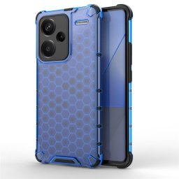 Хибриден гръб с ромбоидна шарка за Xiaomi Redmi Note 13 Pro+ 5G - син