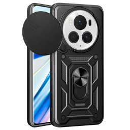 Хибриден гръб със стойка и слайдер за камера за Honor Magic6 Pro 5G - черен