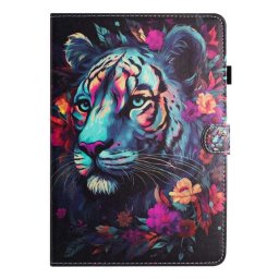 Кожен калъф за Lenovo Tab M10 3rd Gen - шарен тигър