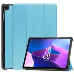 Кожен калъф със сгъващ се капак за Lenovo Tab M10 3rd Gen - светло син