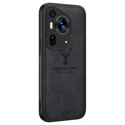 Силиконов гръб с покритие от кожа марка DEER за Huawei Pura 70 Ultra - черен