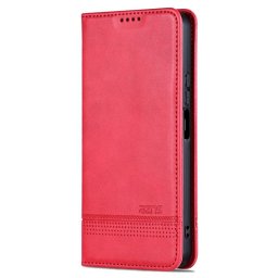 Кожен калъф страничен flip марка AZNS за Huawei nova 12i 4G – червен