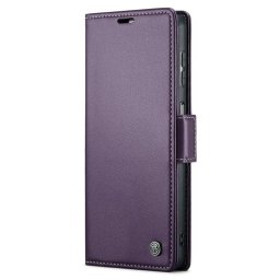 Кожен калъф страничен flip марка CASEME за Samsung Galaxy A25 5G – лилав