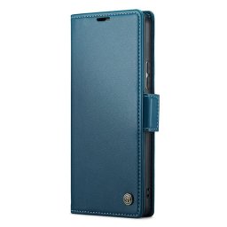 Кожен калъф страничен flip марка CASEME за Xiaomi Redmi Note 13 Pro 5G – син