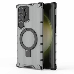 Силиконов гръб със стойка тип пръстен за Samsung Galaxy S24 Ultra - черен