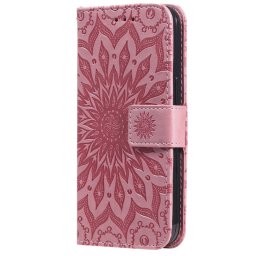 Кожен калъф тип портмоне с мандала за Honor 200 5G - розов