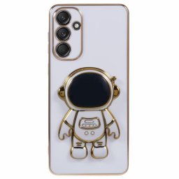 Силиконов гръб със стойка космонавт за Samsung Galaxy A55 5G - бял