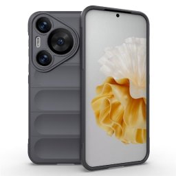 Подсилен силиконов гръб на ленти за Huawei Pura 70 Pro - тъмно сив