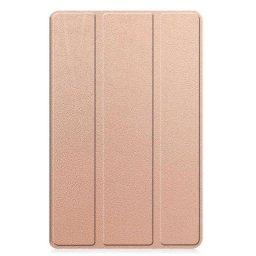 Кожен калъф със сгъващ се капак за Samsung Galaxy Tab A9/A11 - розово злато
