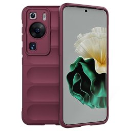 Подсилен силиконов гръб на ленти за Huawei P60 Pro - винено червен