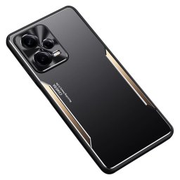 Алуминиев гръб за Xiaomi Redmi Note 12 Pro 5G - черен със златист ръб