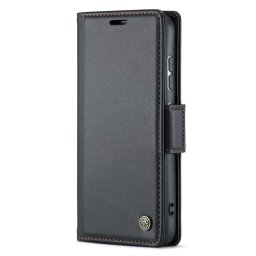 Кожен калъф страничен flip марка CASEME за Samsung Galaxy S24 – черен