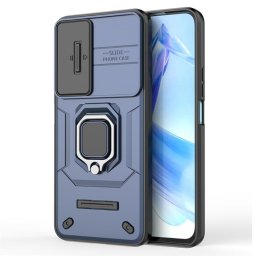 Хибриден гръб със стойка и слайдър за камера за Honor 90 Lite 5G - тъмно син