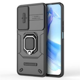 Хибриден гръб със стойка и слайдър за камера за Honor 90 Lite 5G - черен