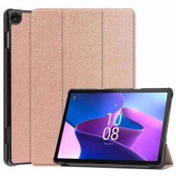 Кожен калъф със сгъващ се капак за Lenovo Tab M10 3rd Gen - перлено розов