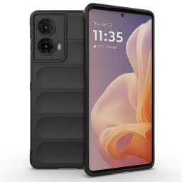 Подсилен силиконов гръб на ленти за Motorola Moto G85 5G - черен