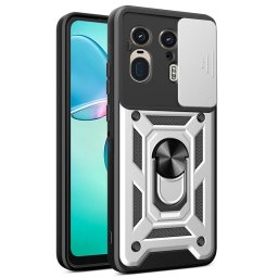 Хибриден гръб със стойка и слайдер за камера за Motorola Edge 50 Ultra 5G - бял