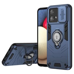 Хибриден гръб със стойка и слайдер за камера за Motorola Edge 40 Neo 5G - тъмно син