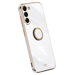 Силиконов гръб със стойка тип пръстен марка XINLI за Samsung Galaxy S24 - бял