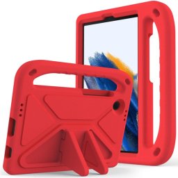 Силиконов гръб със стойка и дръжка за Samsung Galaxy Tab A9/A11 - червен