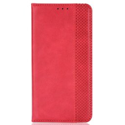 Кожен калъф тип портмоне с магнитна закопчалка за Motorola Edge 50 Neo 5G - червен