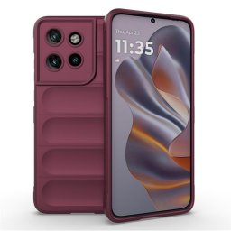 Подсилен силиконов гръб на ленти за Motorola Edge 50 Neo 5G - винено червен