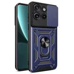 Хибриден гръб със стойка и слайдер за камера за Motorola Edge 50 Neo 5G - тъмно син