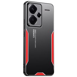 Алуминиев гръб за Xiaomi Redmi Note 13 Pro+ 5G - черен с червена рамка