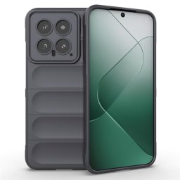 Подсилен силиконов гръб на ленти за Xiaomi 14 - тъмно сив