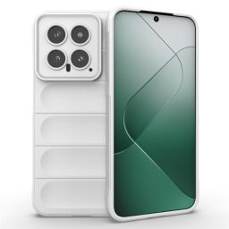 Подсилен силиконов гръб на ленти за Xiaomi 14 - бял