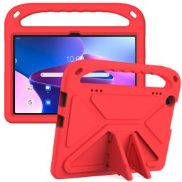 Силиконов гръб със стойка и дръжка за Lenovo Tab M10 3rd Gen - червен