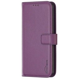 Кожен калъф тип портмоне марка BINFEN COLOR за Xiaomi 13T/13T Pro - лилав