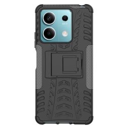 Двупластов гръб със стойка за Xiaomi Redmi Note 13 5G - черен