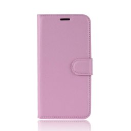 Кожен калъф тип портмоне за Sony Xperia 10 - лилав