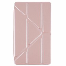 Кожен калъф със сгъващ се капак за Xiaomi Redmi Pad SE 4G 8.7 inch - розово злато