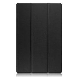 Кожен калъф със сгъващ се капак за Samsung Galaxy Tab S10 Ultra - черен