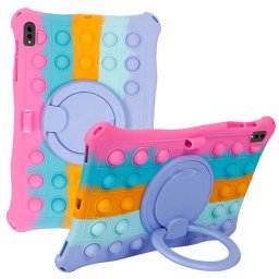 Силиконов гръб със стойка Pop IT за Samsung Galaxy Tab S10 FE/S9FE/S9/S8/S7 - шарен