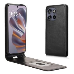 Кожен калъф flip за Motorola Edge 50 Neo - черен