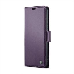 Кожен калъф страничен flip марка CASEME за Xiaomi Redmi Note 14 5G – лилав