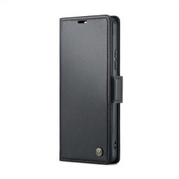 Кожен калъф страничен flip марка CASEME за Xiaomi Redmi Note 14 5G – черен