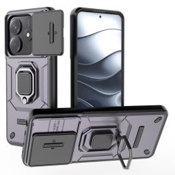 Хибриден гръб със стойка и слайдер за камера за Xiaomi Redmi Note 14 5G - тъмно лилав