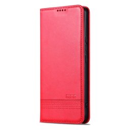 Кожен калъф страничен flip марка AZNS за Xiaomi Redmi Note 14 5G – червен