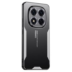 Алуминиев гръб за Xiaomi Redmi Note 14 Pro 5G - черен със сребрист ръб