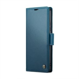Кожен калъф страничен flip марка CASEME за Xiaomi Redmi Note 14 Pro 5G/14 Pro+ 5G – син
