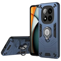 Хибриден гръб с кръгла стойка за камера за Xiaomi Redmi Note 14 Pro+ 5G - тъмно син