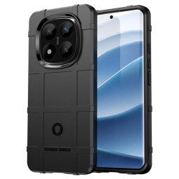 Подсилен силиконов гръб на квадрати за Xiaomi Redmi Note 14 Pro+ 5G - черен