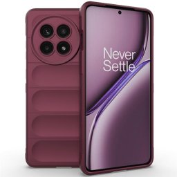 Подсилен силиконов гръб на ленти за OnePlus 13R - винено червен